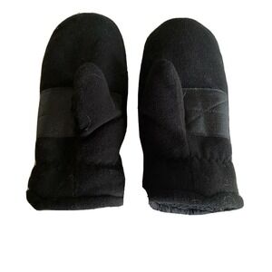 Black Winter Fleece-Lined Mittens L/XL 90% Polyester 10% PVC